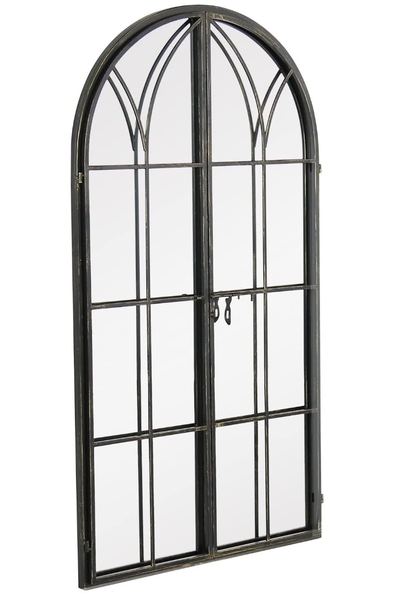 Grand Miroir Rustique en métal pour fenêtre de Jardin 140 cm x 75 cm