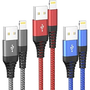 iPhone Charger Cable, Lightning Cable 3Pack 6FT/1.8M iPhone Charger Braided Long iPhone Charger Lead USB Fast Charging…