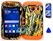 Wireless Fones TM Hybrid Impact Dual Layer Cover Case for Samsung Galaxy Ace Style S765c Straight Talk, Net10 and TracFone Leaf Branch Camo Mossy on Orange Skin (Wireless Fones TM Wrist Band, Pry Tool & Screen Protector Included)