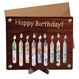 ASOFTY Geldgeschenk aus Holz zum Geburtstag, Geburtstagskerze Geldgeschenke Verpackung Mit Grußkarten und Umschlag für Kinder und Erwachsene