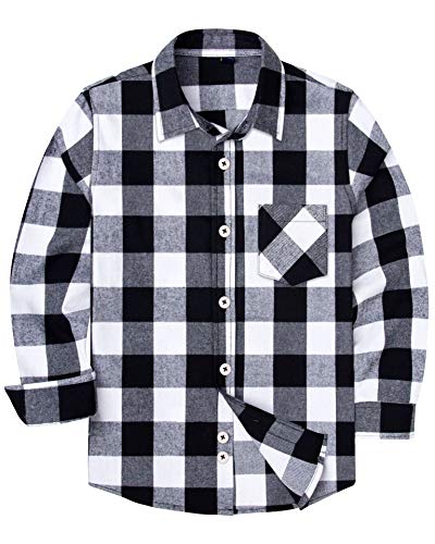 siliteelon Toddler Baby Boys Plaid Flannel Shirt Long Sleeve Button Down Shirts