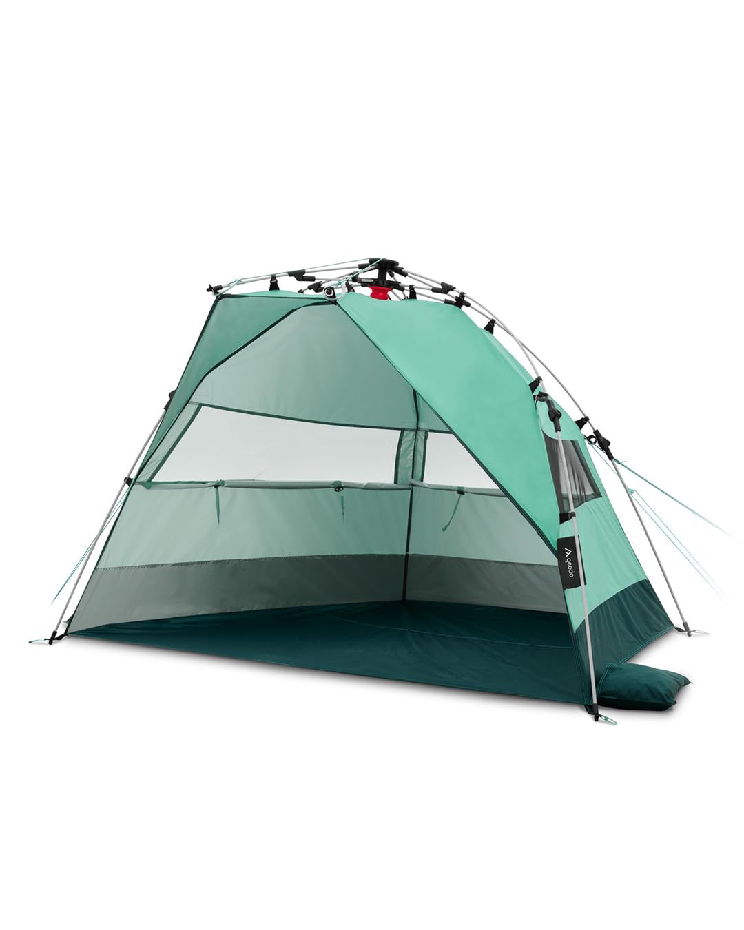 qeedo Quick Bay Tente de Plage (UV80) pour 2 Personnes avec Roll-in-Bag, piquets en Plastique et Cordes d'ancrage - Protection Solaire pour familles, Enfants, bébés ou Chiens - Bahamamint