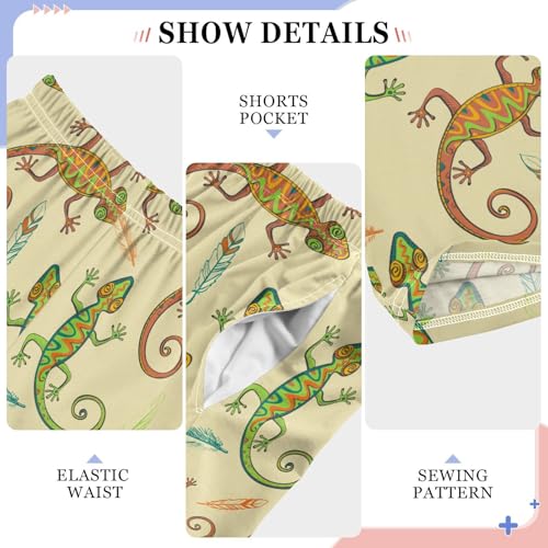 ZZKKO Bright Lizards Feathers Boys Pants for Kids Jogger Pants with Pockets S-XL4