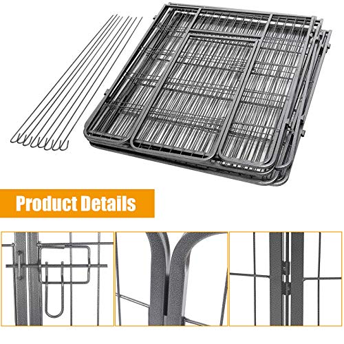 Dog Fence Puppy Pen Outdoor Pet Playpen Portable Dog Kennel Indoor Large Enclosure Heavy Duty Metal Play Yard Gate for… - Image 6