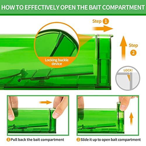 Lulucatch Mouse Traps 2 Pack, Humane Mouse Trap, Live Catch Release, Easy To Set Live Mouse Traps, Effective Reusable Rat Traps For Indoor/Outdoor Use, Kids/Pets Safe. #TOP2