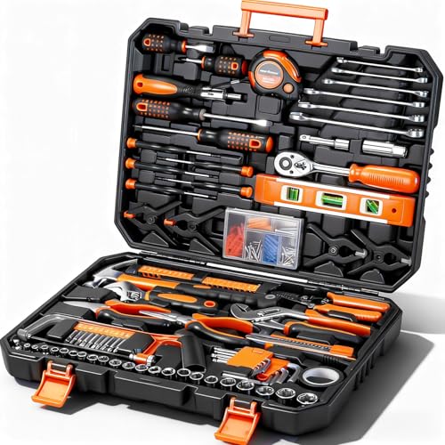 La Mejor Selección de Juegos de herramientas los 5 mejores. 49 Juego de Herramientas 258 Multiusos, Kit de Herramientas Manuales de Reparación Portátil y Universal, con caja de herramientas de plástico, Es ideal para Casas, Garajes y...