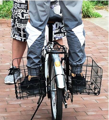 LEXICANMHS Faltbarer Fahrradkorb - Hängender Gepäckkorb vorne und hinten,Schnellverschluss-Aufbewahrungsgestell für Fahrradlenker und Gepäckträger hinten,Max Tragkraft 25 kg,Wasserdicht und Rostfrei