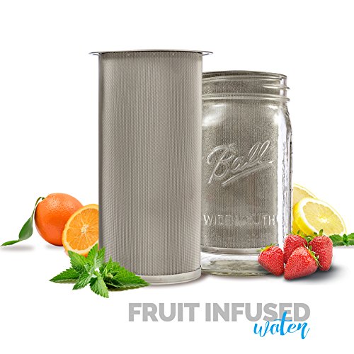 The TUBE: Cold Brew Coffee Maker and Tea Infuser Kit. Premium Stainless Steel Mesh Filter Designed to Fit All Wide Mouth Mason Jars. Brew Guide and Recipe eBook Included (Small)