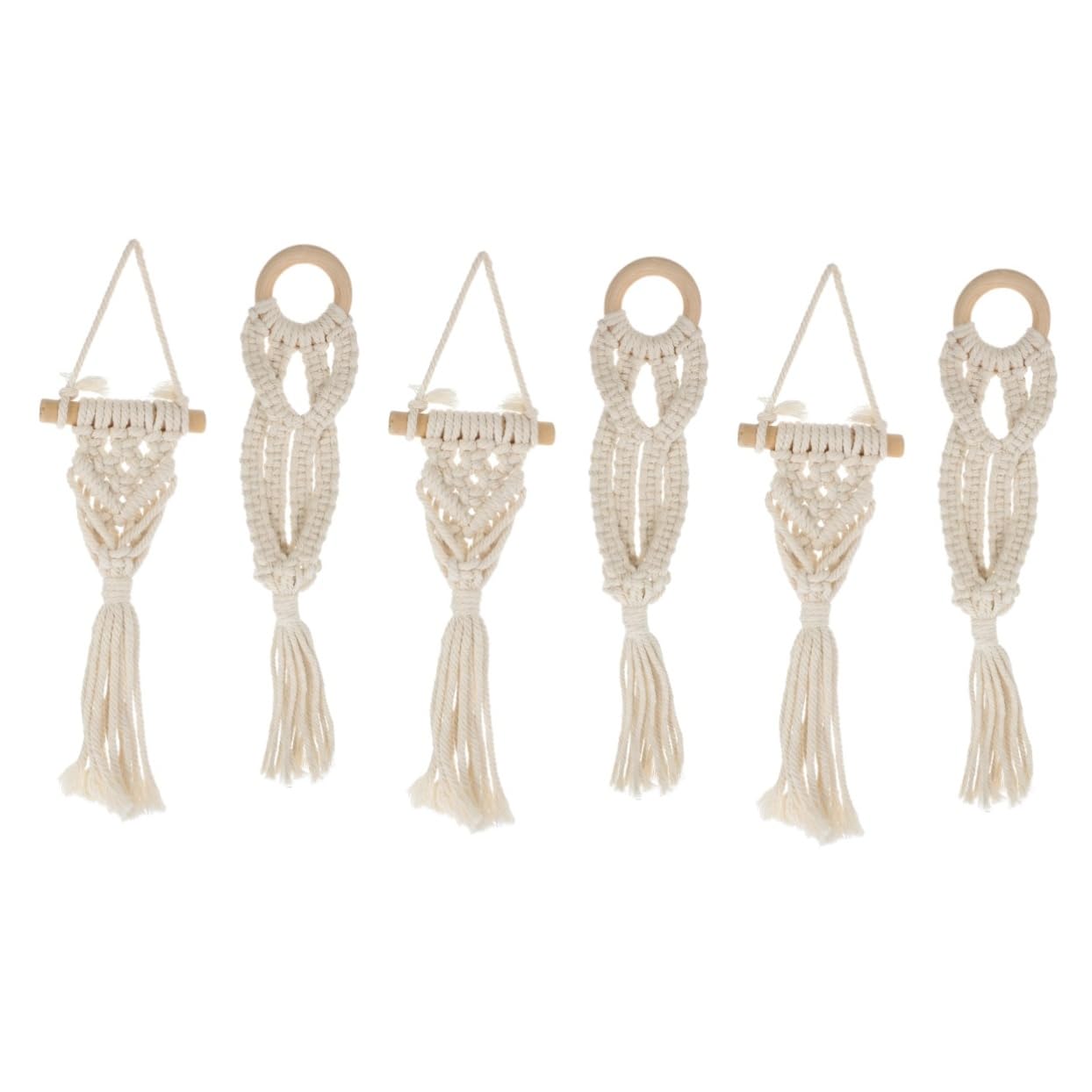 BESPORTBLE 6pezzi Fioriere Sospese Macramè Portavasi Woven Per Piante Da Ed Esterno Decorazione Boho Per Balconi e Ambienti Con Design Elegante e Resistente Per Ottimizzare Spazi e