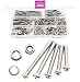 cSeao 340pcs M4 Pan Head Phillips Screws Nuts Washers Assortment Kit, 304 Stainless Steel, M4x 20mm/ 25mm/ 30mm/ 35mm/ 40mm