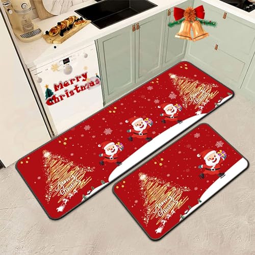 WDEHPBZ Christmas Kitchen Rugs Set of 2 Christmas Decoration, Winter