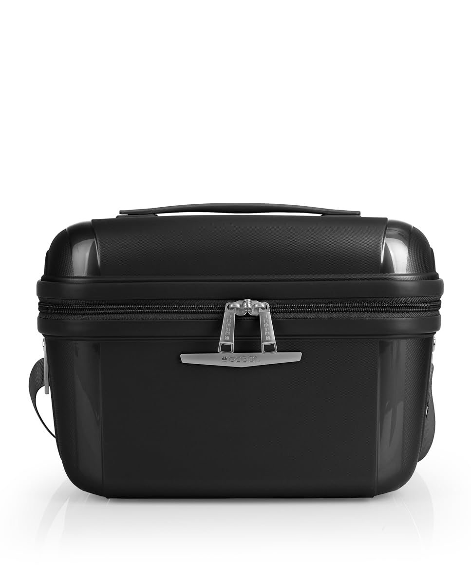 Gabol - Neceser de Viaje Rígido Queens 32x23x19 cm - Peso 0,83kg con Capacidad 13,7L - Acople a Maleta y Clasificador Interior - Diseño Español en Polipropileno - Resistente y PVC Free - Negro