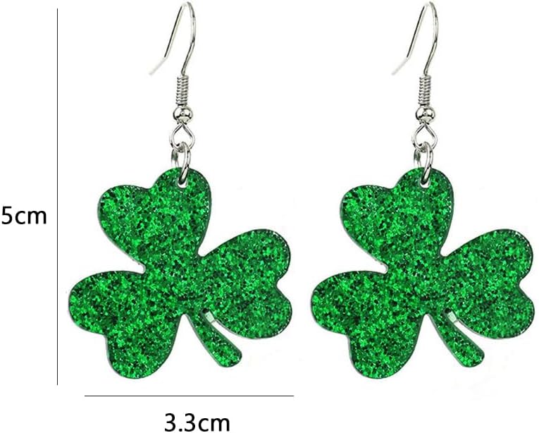 St. Patrick's Day Earrings Green Earring Gifts for Women Girls Lucky Shamrock Drop Dangle Earrings Irish Holiday Jewelry Gifts - Image 6