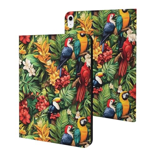 Housse iPad A16 11" 2025 antichoc anti-rayures imprimé perroquet tropical chic