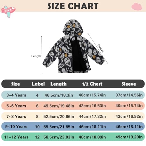 Image of ESTAMICO Boys' Fashion Fleece Jackets Kids Winter Hooded Coat Windproof Rain Resistant Windbreaker