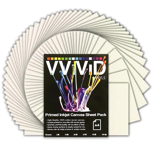VViViD Inkjet Canvas 100% Real Printable Cotton LTR 8.5 X 11 125lbs. 340gsm 17mil (200 sheets) โ image 1