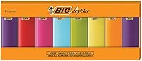 BIC Classic Electronic Lighters, Assorted Colors, 8-Pack - Reliable Full-Size Pocket Lighters with 3,000 Lights Each