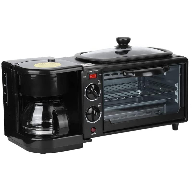 Image of MultiChef Pro 3 in 1 Breakfast Maker With Oven Toaster Griller, Coffee Maker, Frying Pan | Adjustable Temperature & Timer, Bake, Grill & Toast- Black