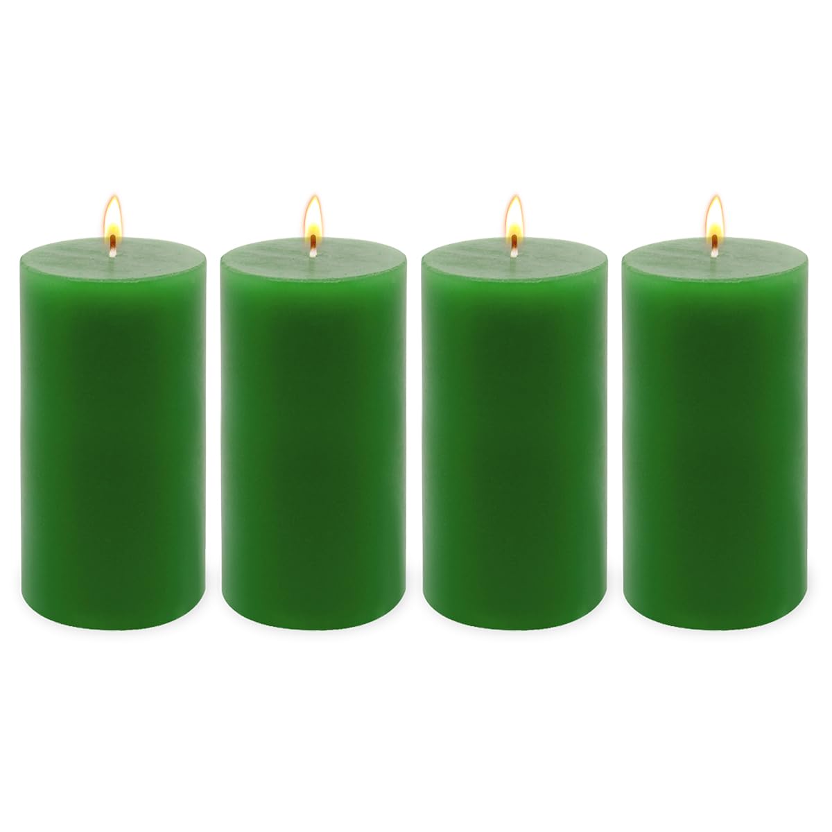 4 Pack Green Tea Scented Pillar Candles, 2x4 Inch, Long-Lasting, Dripless and Smokeless, Ideal for Home Décor, Parties Weddings and Relaxation