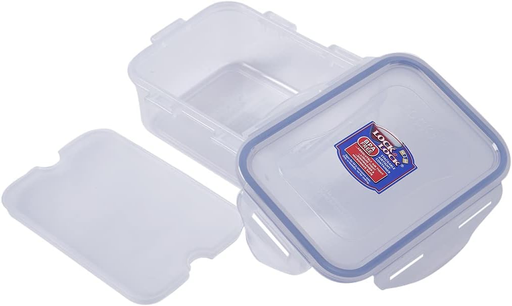 LOCK & LOCK LocknLock Easy Essentials Rectangular Butter and Cheese Container Food Container, Small, 15.0 Ounce - Clear