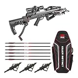 Killer Instinct Fatal-X Crossbow with Dead Silent Crank and 6 Arrows, 3 Broadheads, and Case Hunters...