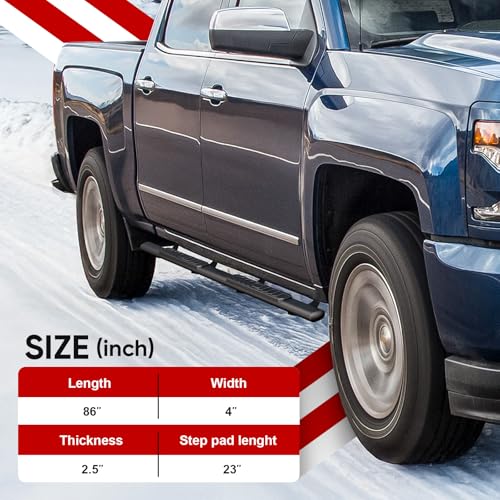 Estribos laterales de 4'' para Chevy Silverado y GMC Sierra miniatura 5