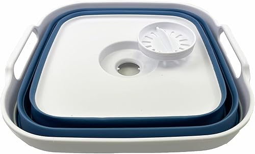 Miniatura 2 de SAMMART Sartén plegable de 10 L (2.64 galones) con tapón de drenaje, lavabo plegable, tina portátil para lavar platos, bandeja de almacenamiento de