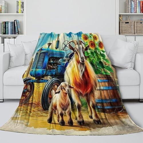 Couverture tracteur 3D plaid lit chaud microfibre 200x230cm