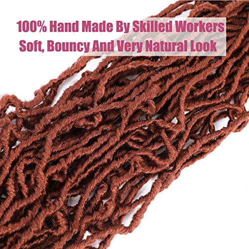 24 Inch 7 Packs Soft Locs Crochet Hair Copper Red Ginger Color 350 New Faux Locs Pre-Looped Super Lightweight Synthetic Hair Braids For Black Women(24Inch, 7Packs, 350) #TOP2