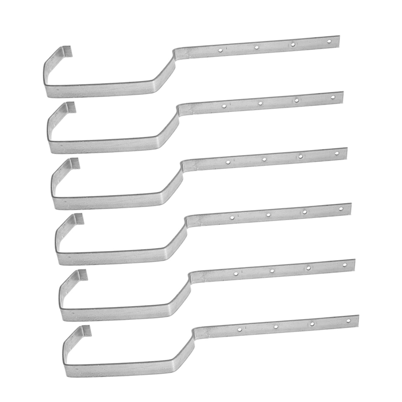 Soporte de Canalón de Techo de Hierro Resistente 6 Piezas Plata
