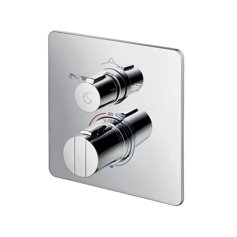 Ideal Standard A5880AA Concept Easybox Built-in Shower Mixer with Diverter - Square Faceplate, Chrome