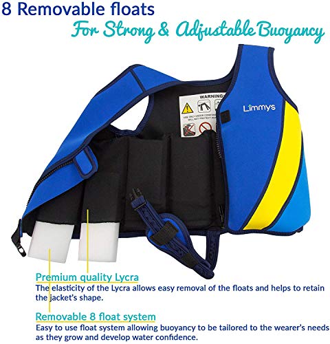 Limmys Premium Neoprene Swim Vest for Children | Buoyancy Swimming Aid for Boys and Girls, Drawstring Bag Included (Small)