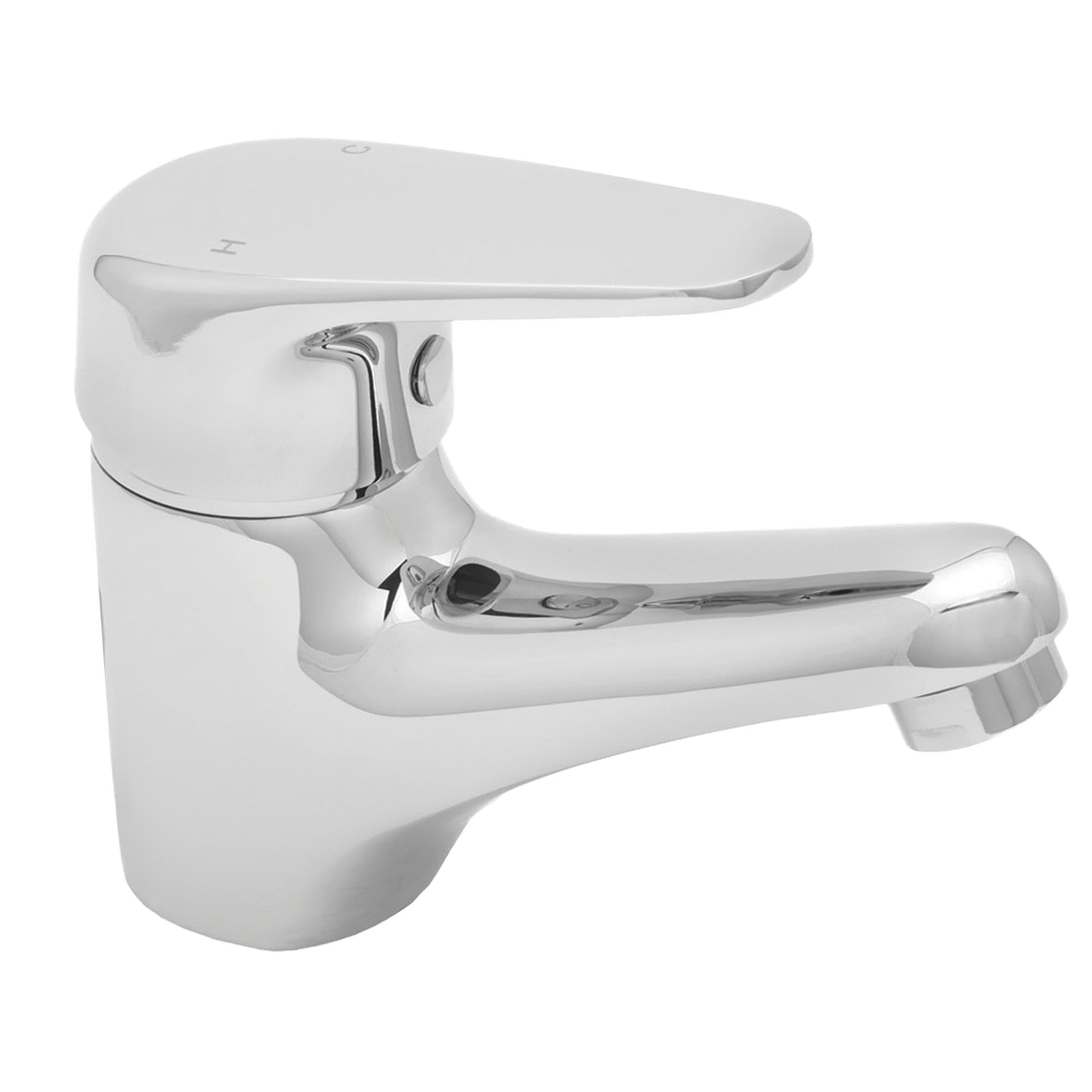 Deva ADORE313 Adore Mini Mono Chrome Basin Mixer Tap Hot & Cold Lever Handle Silver Small Utility Room Ensuite Caravan Bathroom Corner Sink Faucet ADORE313-12 Year Warranty