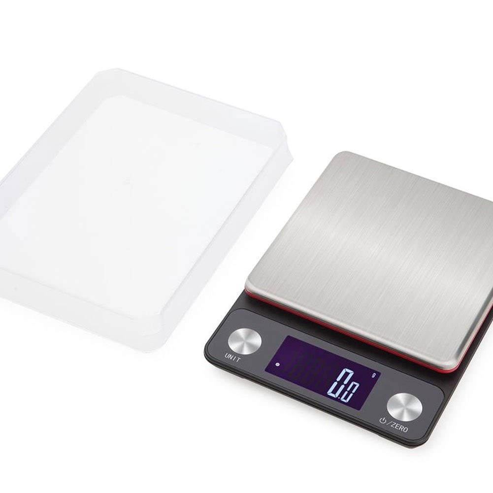 Balanza digital de cocina multifunción de acero inoxidable para pesar alimentos, báscula electrónica postal con pantalla LCD retroiluminada para cocina/joyería/laboratorio/repostería/medicamentos