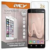  REY 3X Protector de Pantalla para WIKO Lenny 3 / WIKO Jerry, Cristal Vidrio Templado Premium