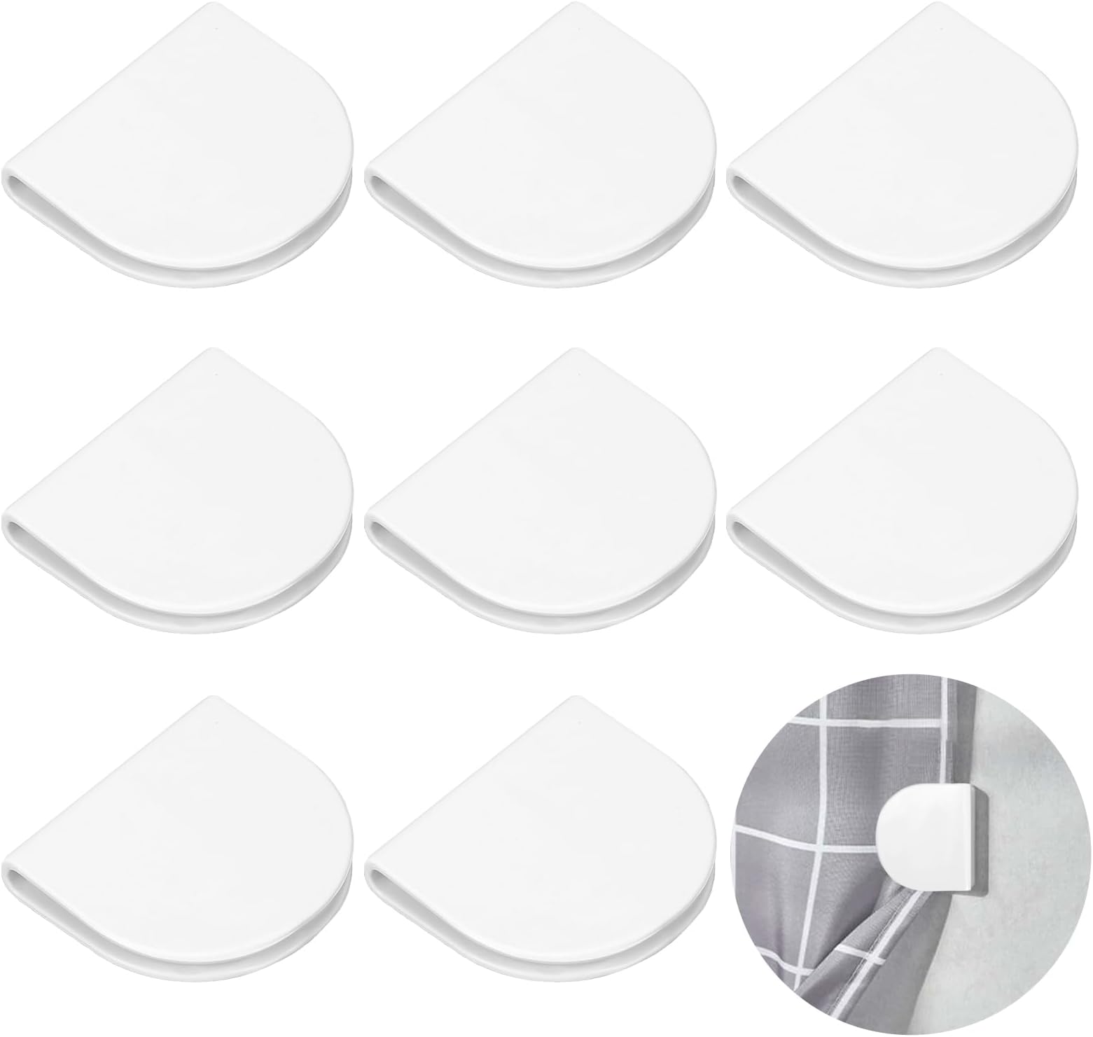 GZLCEU Pack of 8 Shower Curtain Clips, SelfAdhesive Curtain Clamp