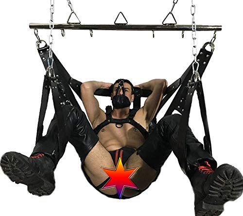 Exclusieve VIP Leather Sling Liefde Swing Sex Sling seksschommel uit zacht leder - with Accessories BDSM SM Erotic Game… - Afbeelding 3