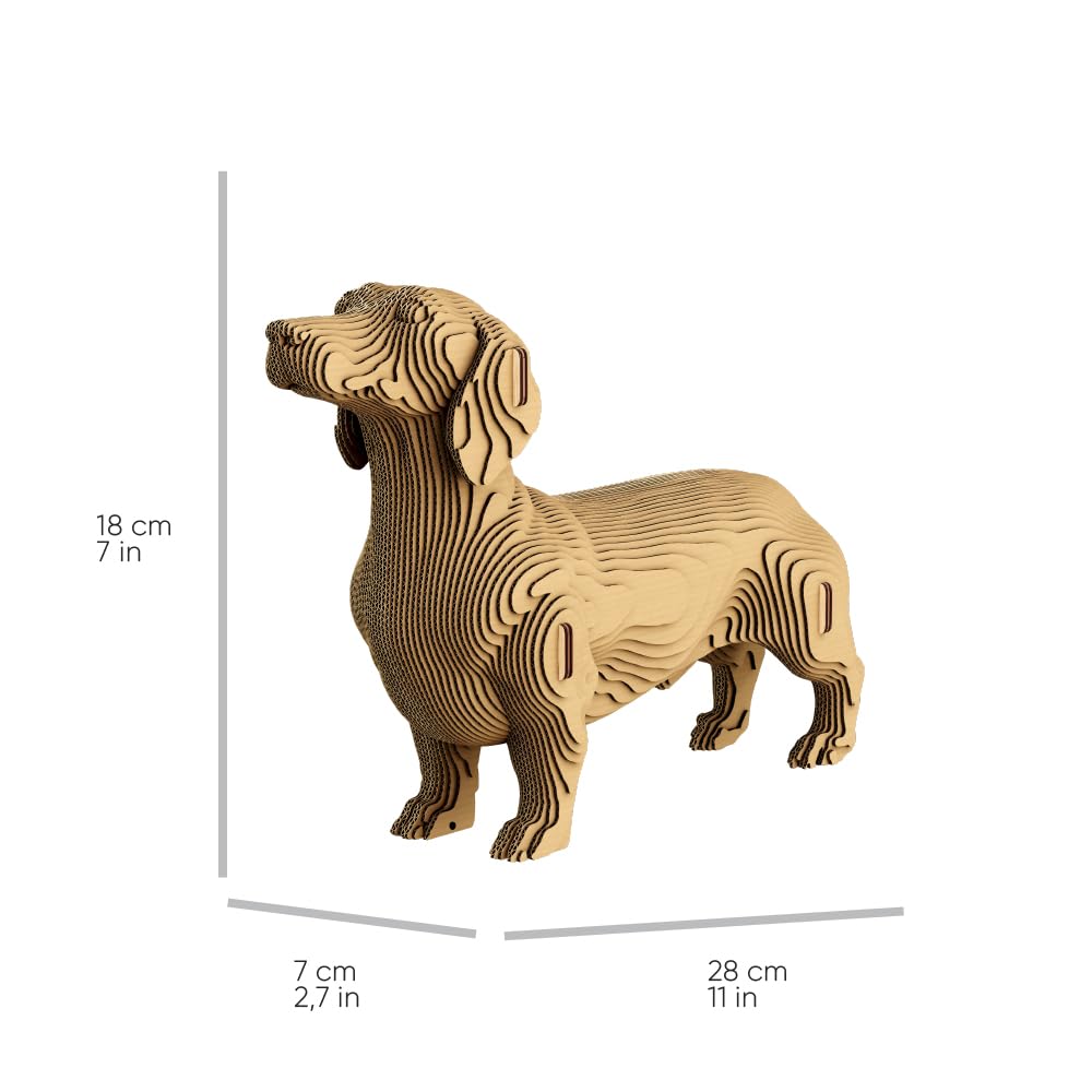 Perro Salchicha Puzzle 3D de Cartón – Maqueta para Montar