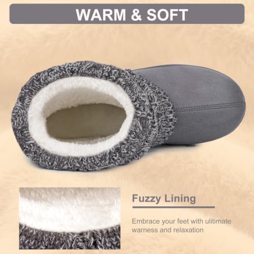 Image of FamilyFairy Women's Slipper Boots Winter Warm Gift Bootie Indoor Outdoor | Cozy Fuzzy Folding Knit, Plush Fleece Lining, Non-Slip Versatile Sole, Comfort Memory Foam, Birthdays & Holidays, Easy Care