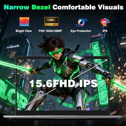 NAIKLULU 15.6 inch 2026 Cheap Laptop 16 GB RAM 256GB SSD, Processor M3 6Y30 Student Laptop Pc Computer, FHD 1920 x 1080P, 5000 MAh/38.5Wh, TF Card, Business/Student/Home - Image 4