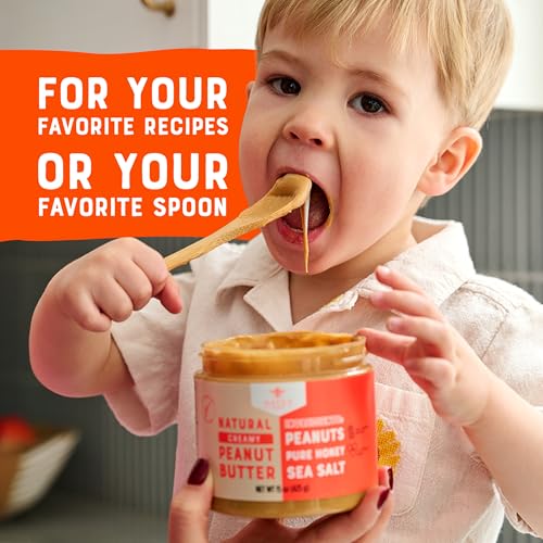 Image of Nate's Honey Peanut Butter - 15 oz Jar | Creamy, All-Natural - 3 Real Ingredients, Sweetened Only with Pure Honey - No Refined Sugar, No Palm Oil, Easy to Stir