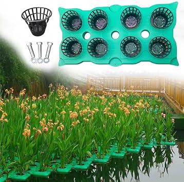 Aquarium Water Plants Floating Planter Basket Outdoor Plant Island for Pond Garden Lake Pot Container Aquaponics Growing Pond,Plant Island,Floating Planter Basket for Pond Large Island Aquat