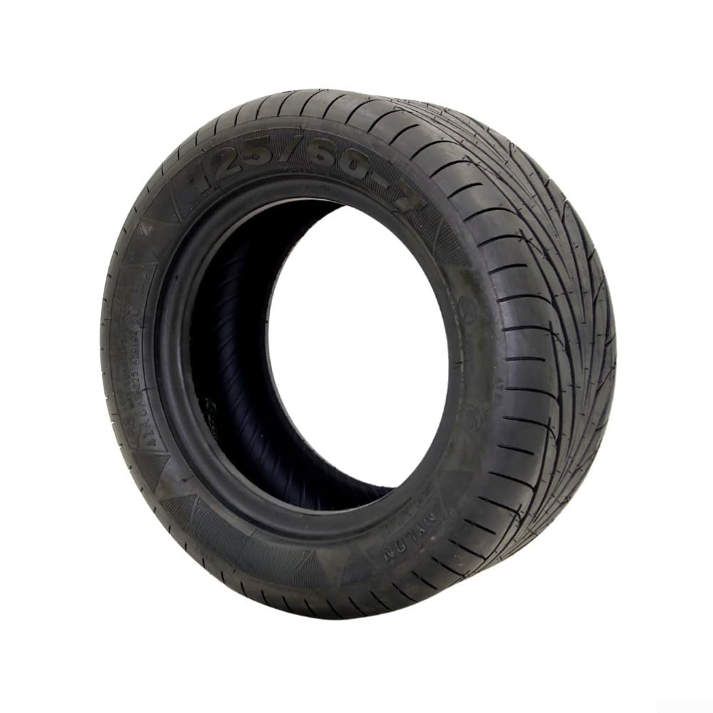 NexRen Pneumatico di ricambio per scooter 125/60-7, ruota in gomma senza camera d'aria con assorbimento degli urti antiscivolo, nero 1 set di pneumatici nero