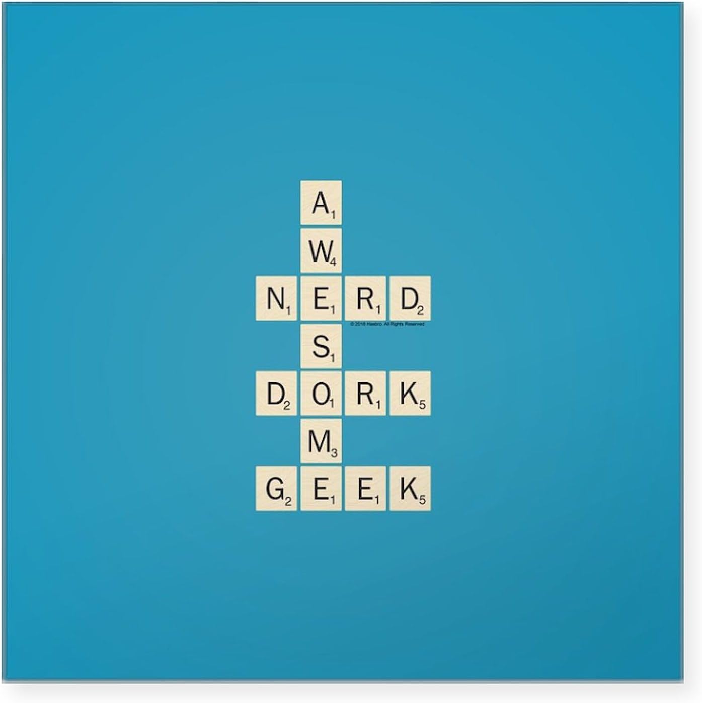 CafePress Scrabble Awesome Nerd Dork Square Sticker 3 X 3 Square Bumper Sticker Car Decal
