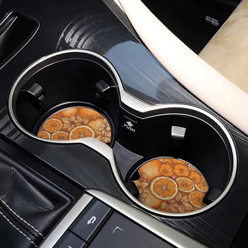 Portavasos para coche con diseño de fruta, 2 unidades, madera miniatura 7