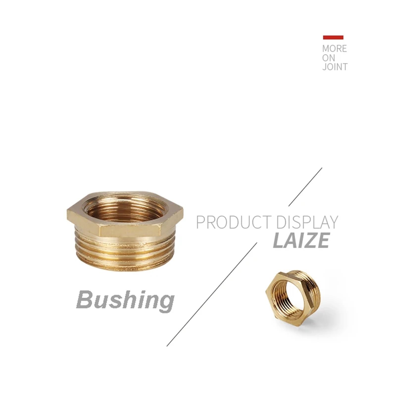 Messing Fitting Reducing Hex Bush Bushing Male to Female Connector Fuel Water Gas Oil 1/8" 1/4" 3/8" 1/2" 3/4" 1" (1-3I4, 1PC)
