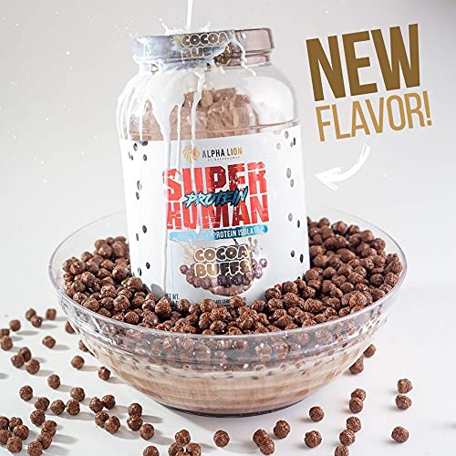 Alpha Lion Superhuman Whey Protein Powder, Great Tasting Pure Whey Protein Isolate, Low Carb, Low Sugar, No Bloat Post Workout, Muscle Recovery & Growth (28 Servings, Cocoa Buffs) #TOP5