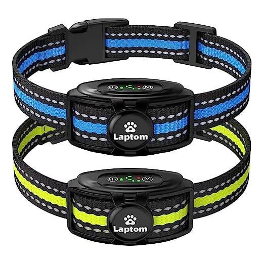 PAWIOUS Bark Collar for Dogs | Bark Collar Laptom Pro 2 Pack Smart Dog Bark Collar - 5 Adjustable Sensitivity/Vibration&Sound/Rechargeable/IPX7 Waterproof - No Shock Bark Control Training Collar for Small Medium Large Dog (V1)