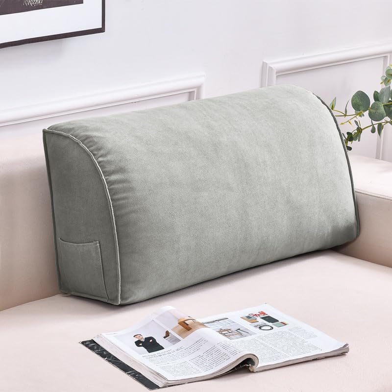 YongXinMY Sofa Wedge Back Cushion - Extra Thick Lumbar Pillow with Removable Cover, Soft Support Waist Backrest Pillow for Reading Living Room Sofa Couch Daybed (#2,60x35x20cm)