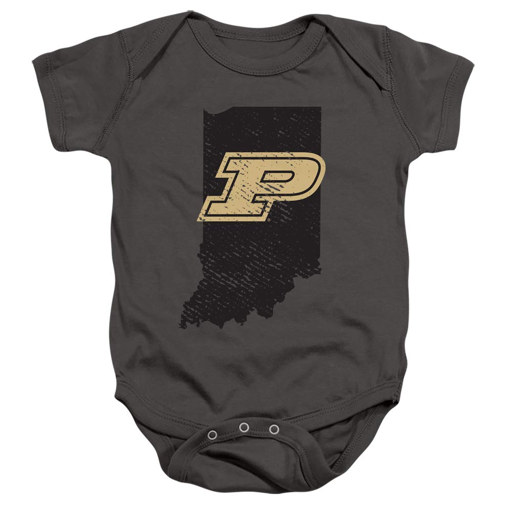 Purdue University Official Indiana Unisex Infant Snap Suit for Baby, Charcoal, Medium (12 Months)
